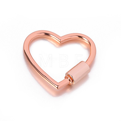 Alloy Heart-shaped Locking Carabiner Clasps PW-WG54507-02-1