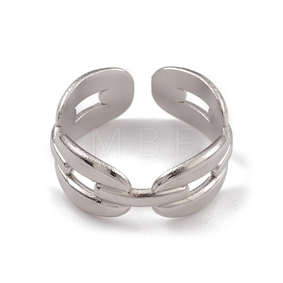 Non-Tarnish 304 Stainless Steel Hollow Out Oval Cuff Rings for Women RJEW-G285-60P-1