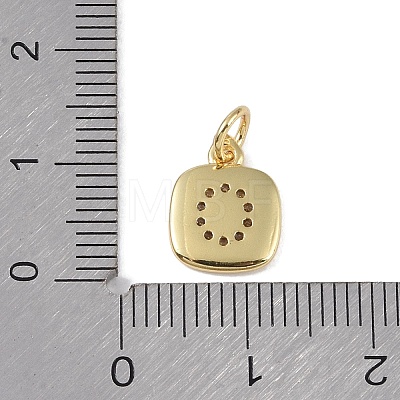 Rack Plating Brass Micro Pave CLear Cubic Zirconia Charms KK-E110-14G-O-1