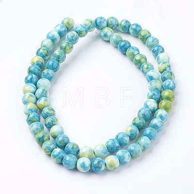 Synthetic Ocean White Jade Beads Strands G-B367-2-1