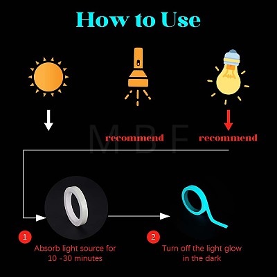 10M Luminous PET Adhesive Tape for Stage AJEW-SP0002-35B-01-1