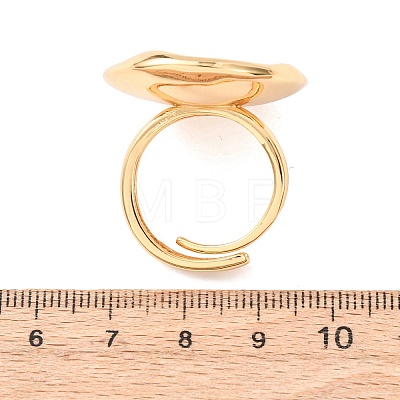 Flat Round Brass Cuff Ring Components KK-G551-05G-1