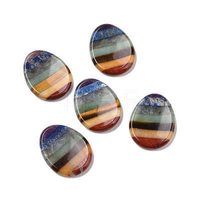 7 Chakra Oval Thumb Worry Stone for Anxiety Therapy G-G864-20-1