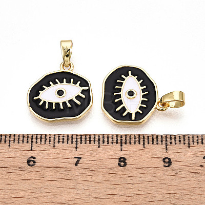 Brass Micro Pave Cubic Zirconia Pendants KK-T070-68A-1