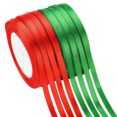 8Rolls 2 Colors Single Face Satin Ribbon OCOR-FS0001-09-1