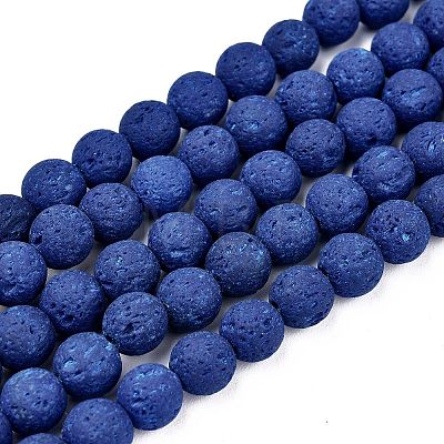 Synthetic Lava Rock Beads Strands G-S247-8mm-14-1-1