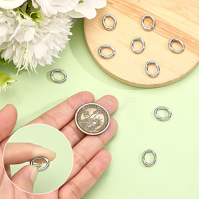 10Pcs Brass Spring Gate Rings KK-ME0004-13P-1