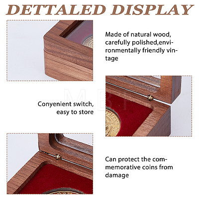 Wood Medal Storage Magnetic Boxes CON-WH0107-137-1