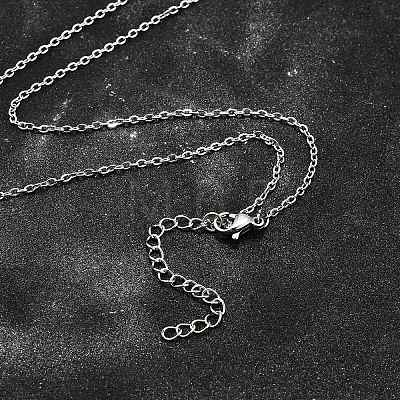 Non-Tarnish 304 Stainless Steel Cable Chain Necklace X-STAS-T040-PJ204-80-1