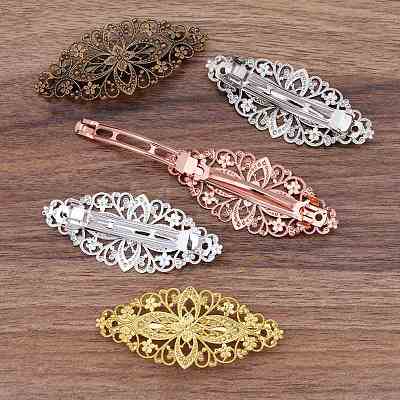 Brass Hair Barrettes OHAR-PW0001-199P-1