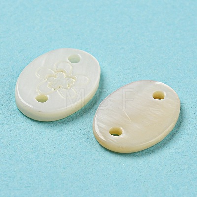 Natural Freshwater Shell Connector Charms SHEL-Q026-01-1