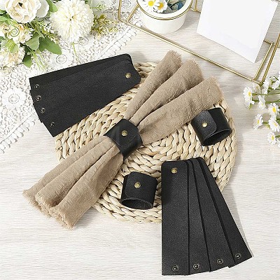 12Pcs PU Leather Napkin Rings AJEW-CL0005-81C-1