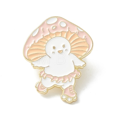 Mushroom Skating Enamel Pin JEWB-K053-34LG-1