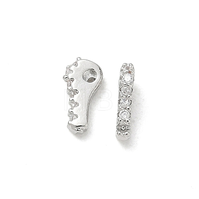 Brass Micro Pave Clear Cubic Zirconia Charms CU-CBA9FFD-01P-A-1