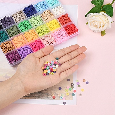 3600Pcs 24 Colors Handmade Polymer Clay Beads CLAY-YW0001-11A-1
