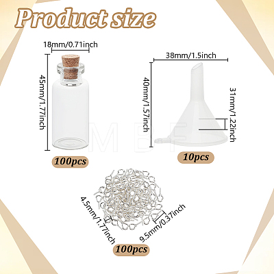 100Pcs Glass Bottle Bead Containers AJEW-GO0005-24-1