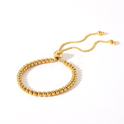 Adjustable Stainless Steel Round Beads Slider Bracelets NC9916-1-1