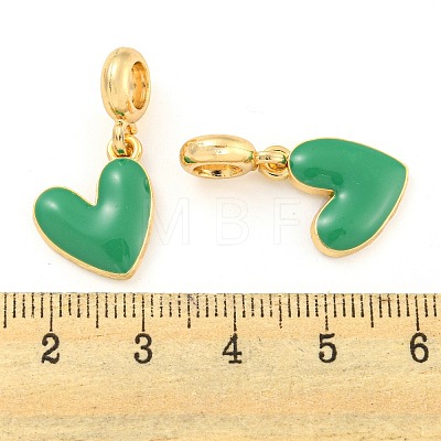 Rack Plating Alloy Enamel Heart European Dangle Charms FIND-B034-20G-03-1