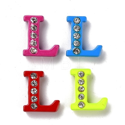 Spray Painted Zinc Alloy Slide Charms ALRI-WH0005-13L-1