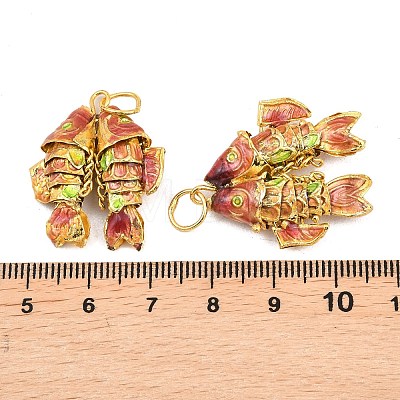 Brass Cloisonne Pendants KK-P251-A01-G-03-1