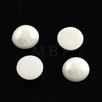 Pearlized Plated Opaque Glass Cabochons PORC-S801-6mm-M-1