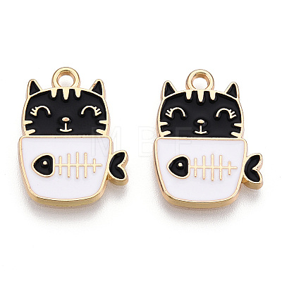 Golden Plated Alloy Enamel Pendants ENAM-T009-90D-RS-1