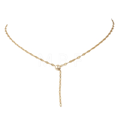 2MM Adjustable 304 Stainless Steel Textured Dapped Chain Lariat Necklaces NJEW-JN05858-1