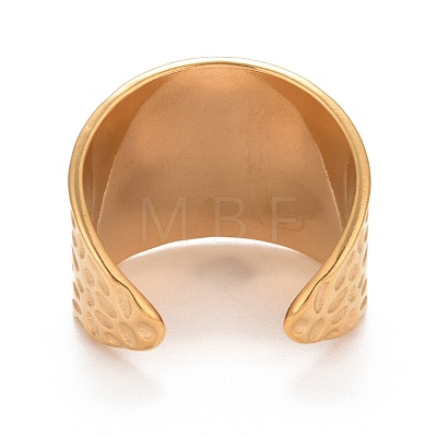 Ion Plating(IP) 304 Stainless Steel Open Cuff Ring RJEW-C025-27G-1