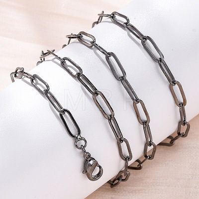 Brass Paperclip Chains Necklaces for Women NJEW-D302-69B-1