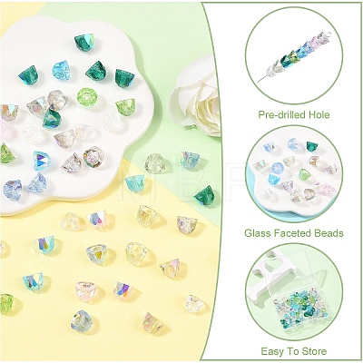 80Pcs 8 Colors Electroplate Transparent Glass Beads EGLA-YW0005-84-1