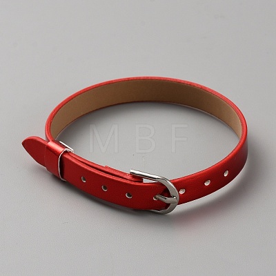 Blank PU Leather Cord Bracelet with Alloy Clasps X1-AJEW-TAC0041-01A-10-1