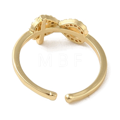 Brass Micro Pave Cubic Zirconia Cuff Rings RJEW-E295-47G-1