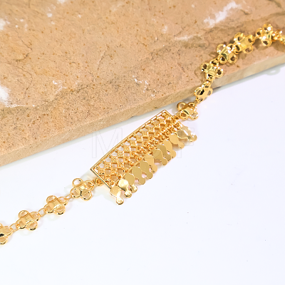 Vintage Rhombus Pattern Brass Link Bracelets KE7878-1