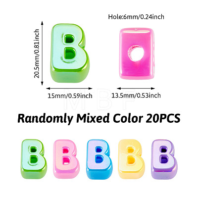 20Pcs UV Plating Opaque Acrylic European Beads OACR-TADJ0001-16B-1