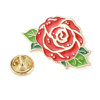 Flower Golden Enamel Pins JEWB-K012-07A-G-1