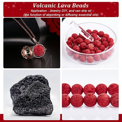 Synthetic Lava Rock Beads Strands G-S277-8mm-12-1