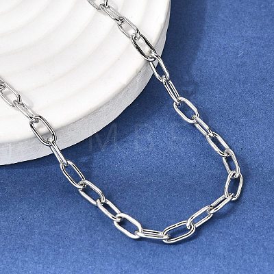 4MM 201 Stainless Steel Paperclip Chain Necklaces for Unisex NJEW-K302-24P-1
