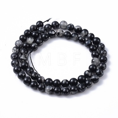 Natural Black Tourmaline Beads Strands X-G-F666-05A-4mm-1