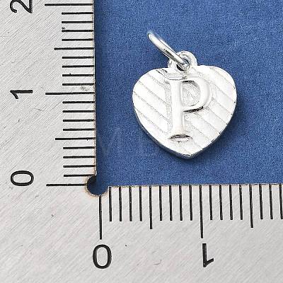 925 Sterling Silver Heart with Capital Letter Charms STER-S009-13P-S-1