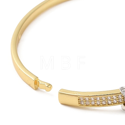 Rack Plating Brass Hinged Bangles with Cubic Zirconia BJEW-D059-01G-1