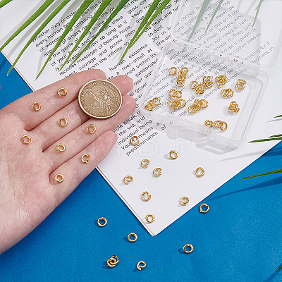 60Pcs Brass Open Jump Rings KK-UN0006-09G-1
