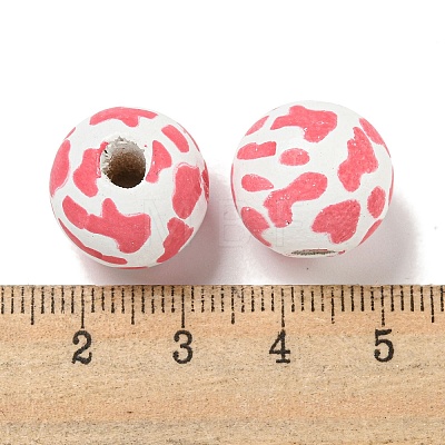 Printed Wood European Beads WOOD-G022-12B-1