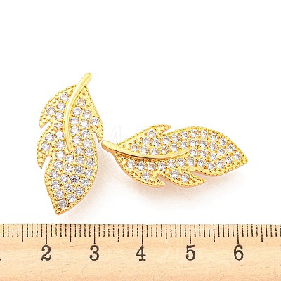 Rack Plating Brass Pave Clear Cubic Zirconia Twister Clasps KK-P243-04G-1