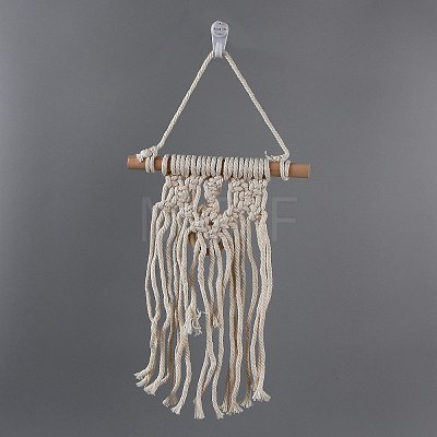 Cotton Cord Macrame Woven Wall Hanging HJEW-C010-05-1