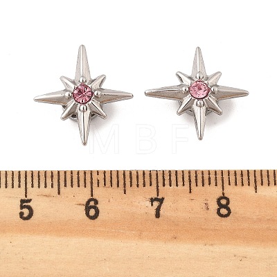 Rhinestone Star Clip-on Earrings EJEW-B116-01P-03-1