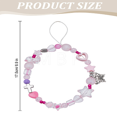 1Pc Resin & Crystal & Alloy and Plastic Mobile Straps for Women HJEW-LP0001-23-1