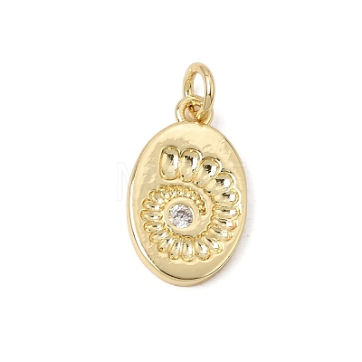 Brass Micro Pave Clear Cubic Zirconia Pendants CU-CBA7D12-13G-1