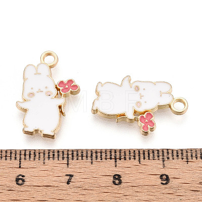 Rabbit Charms Alloy Enamel Pendants ENAM-T022-43KCG-1