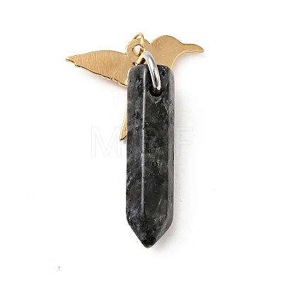 Bird Natural Labradorite Pointed Pendants G-I333-05E-1