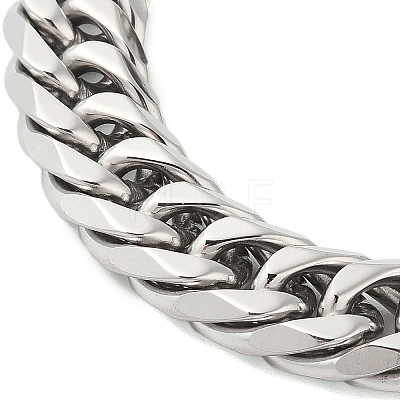 304 Stainless Steel Cuban Link Chain Bracelets for Men BJEW-B093-03P-1